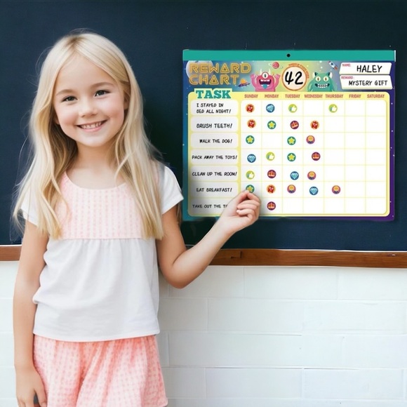 NWT Kids Reward Chore Chart, Behavior Chart System with Stickers, Potty Training - Picture 2 of 5
